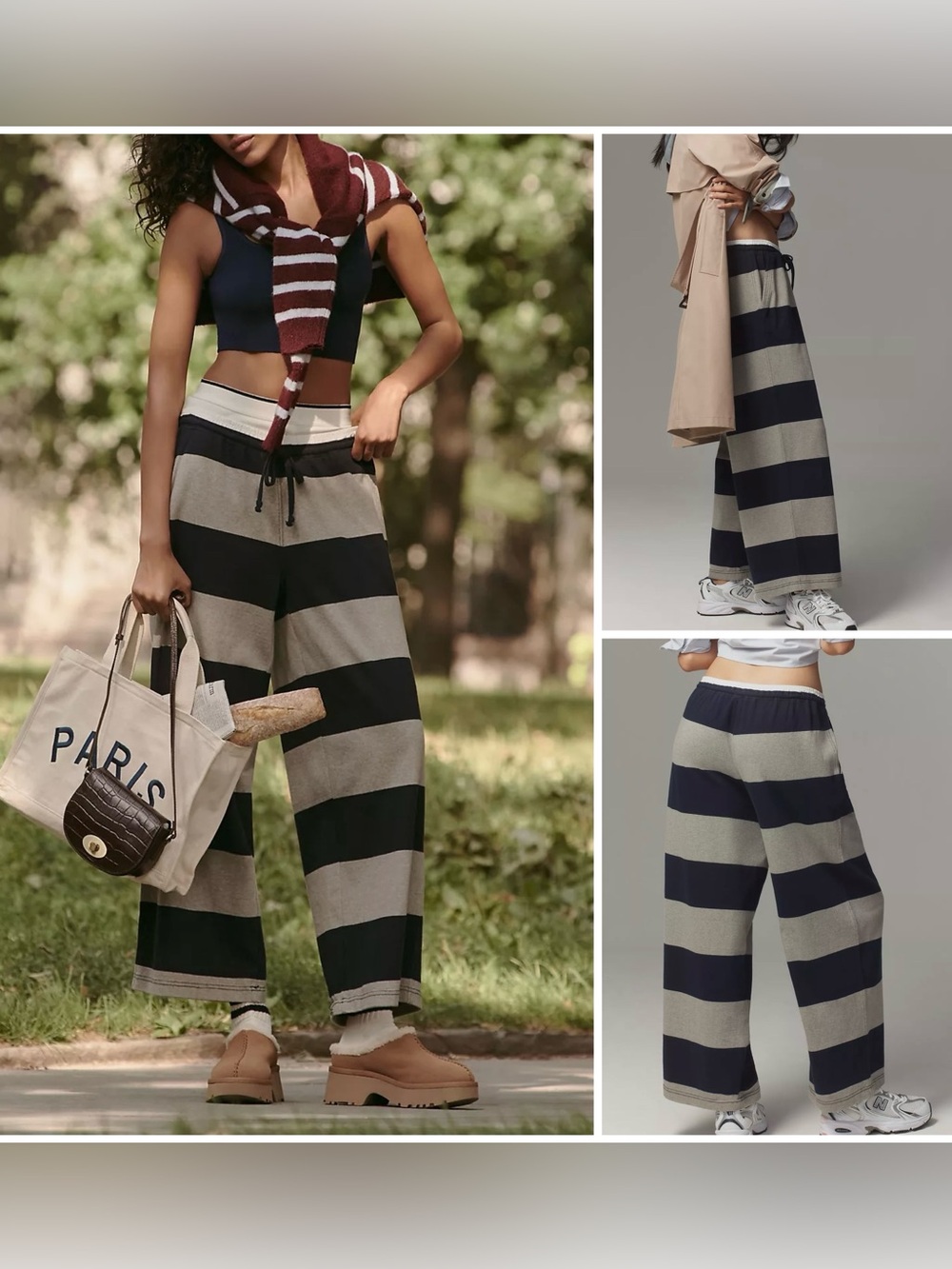 NWOT Anthropologie Daily Practice Rugby Trousers - navy blue - Small